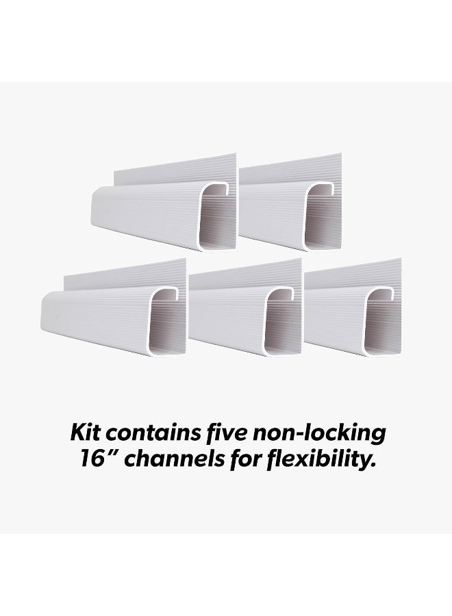 SimpleCord J Channel Cable Management - 5-Pack 16-Inch Wire Organizers for Cords - Cord Hider Kit for Desk, Office, and Kitchen Use by Simple Cord (White) - Image 2